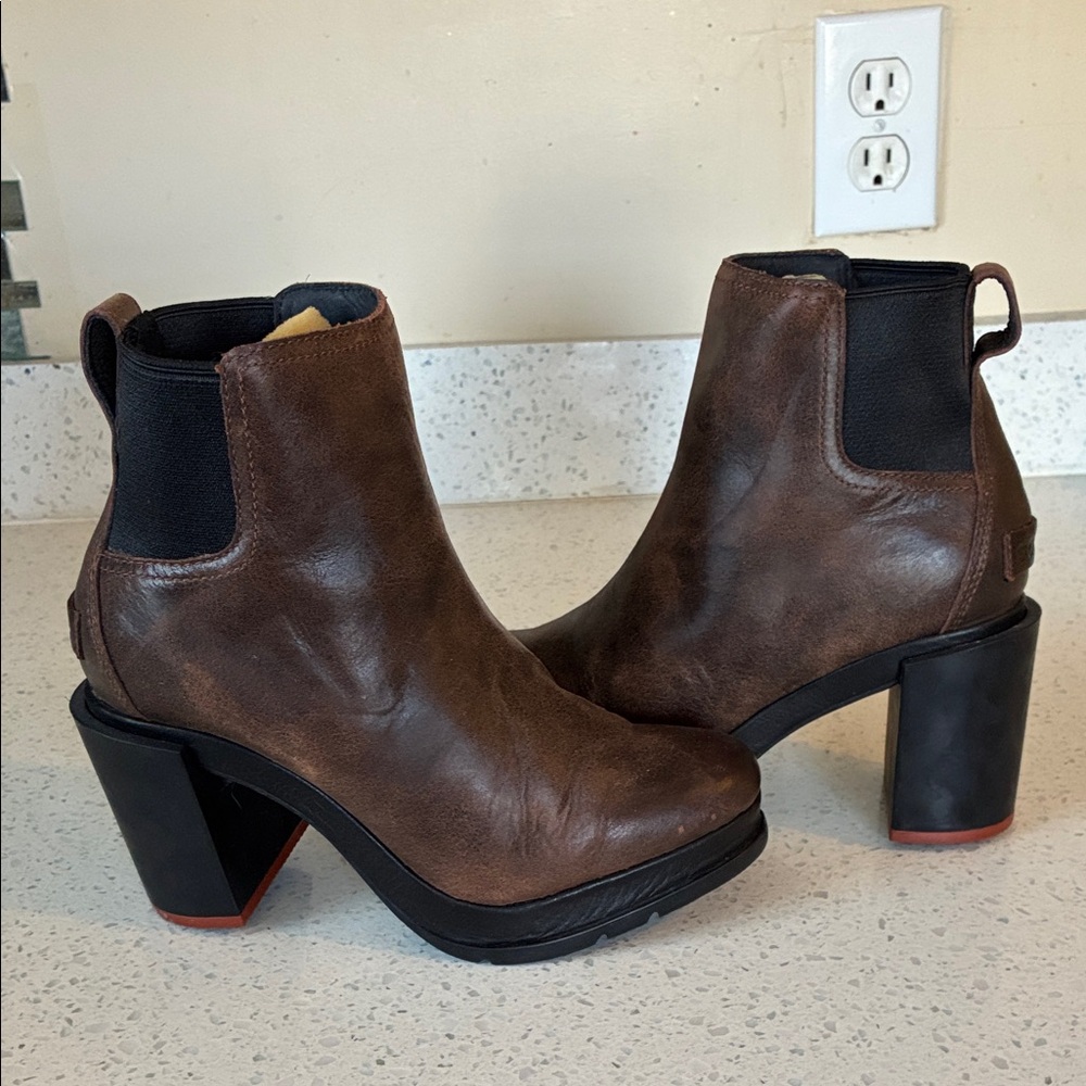 Sorel Brown Leather Heeled Boots